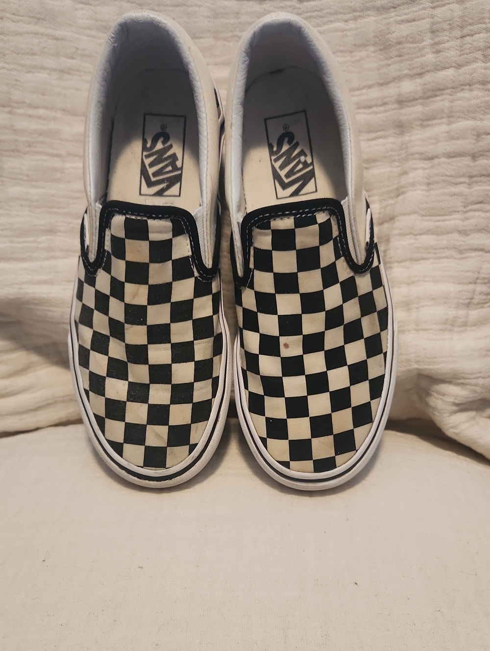 Vans Checkerboard Slip-On Sneakers - Black & White